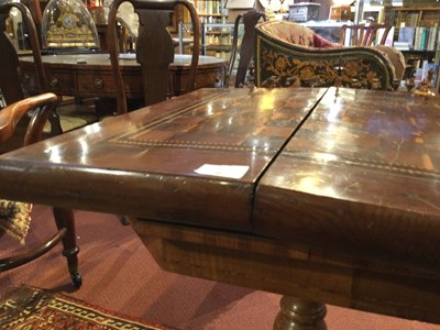 Lot 97 - A 19th century yew wood marquetry chess board...