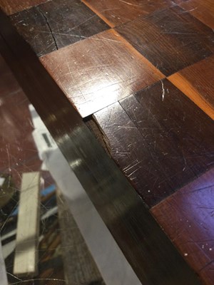 Lot 97 - A 19th century yew wood marquetry chess board...