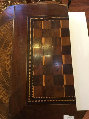Lot 97 - A 19th century yew wood marquetry chess board...