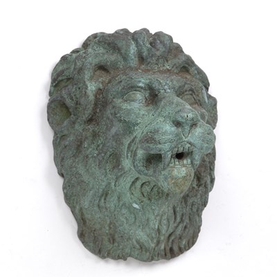 Lot 232 - A 19th century bronze lions mask fountain head...