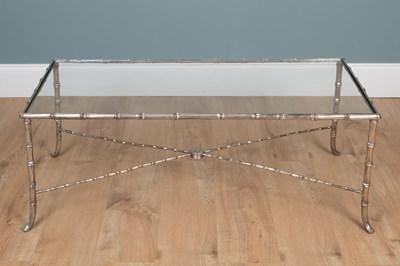 Lot 242 - A Maison Baguès chromed bamboo coffee table