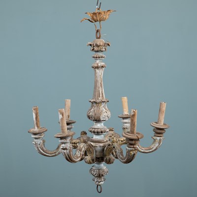 Lot 472 - An 18th/19th century Continental carved fruitwood chandelier converted for electricity