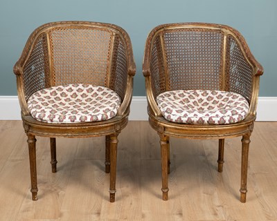 Lot 322 - A pair of late Victorian carved giltwood chairs