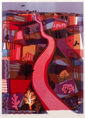 Lot 263 - Carry Ackroyd (b.1953) Red Road signed and...