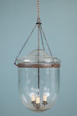 Lot 442 - A large cut glass storm lantern