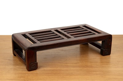 Lot 413 - Hardwood foot rest Chinese, circa 1900 of...