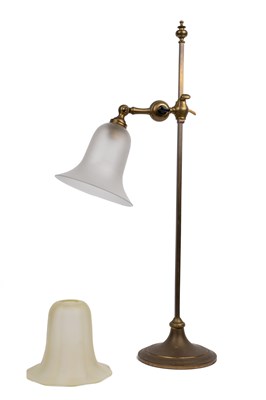 Lot 518 - A Faraday & Sons brass adjustable table lamp