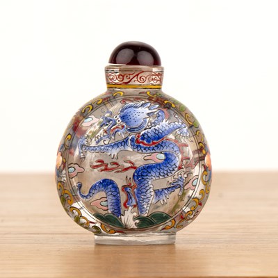 Lot 223 - Peking glass enamelled snuff bottle Chinese...