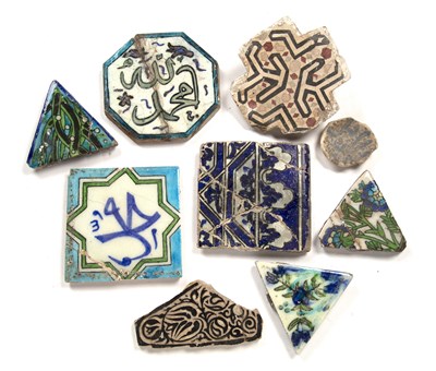 Lot 168 - Group of Damascus tile fragments Syria of...