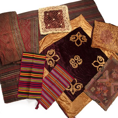 Lot 175 - Group of textiles and rugs Middle Eastern