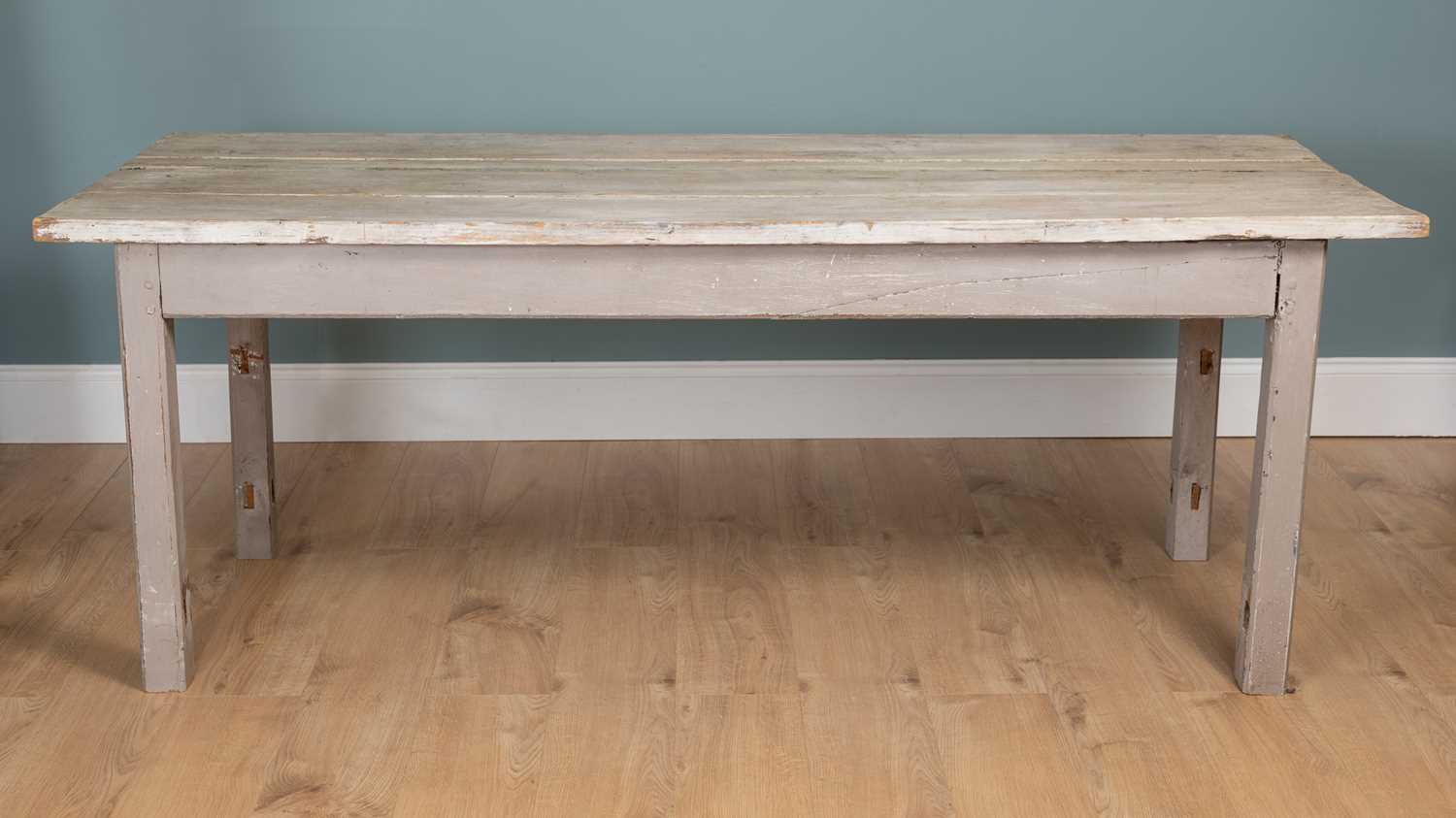 Lot 70 - A rectangular, painted kitchen table