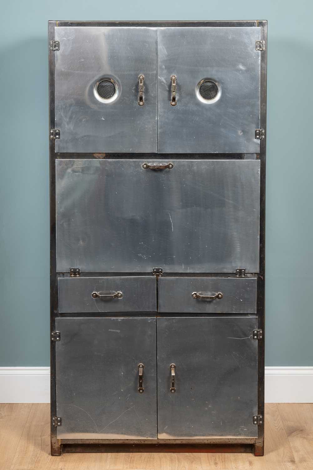 Lot 72 - A steel kitchen larder cupboard