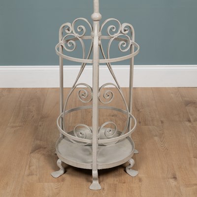 Lot 66 - A grey-painted wrought iron hat, coat, and umbrella stand