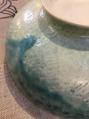 Lot 773 - Ruskin Pottery Bowl with blue and green...
