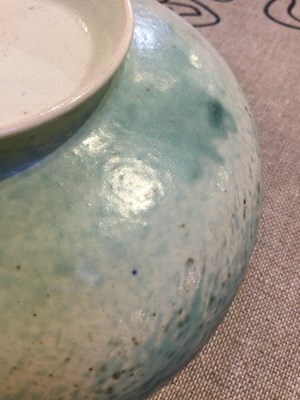Lot 773 - Ruskin Pottery Bowl with blue and green...