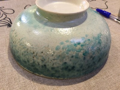 Lot 773 - Ruskin Pottery Bowl with blue and green...