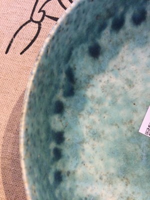 Lot 773 - Ruskin Pottery Bowl with blue and green...