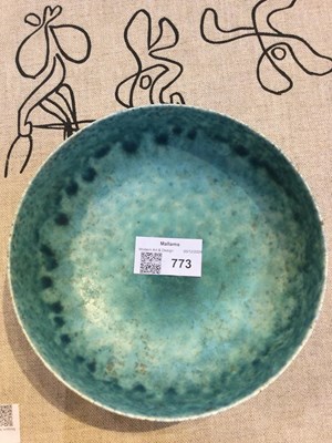 Lot 773 - Ruskin Pottery Bowl with blue and green...