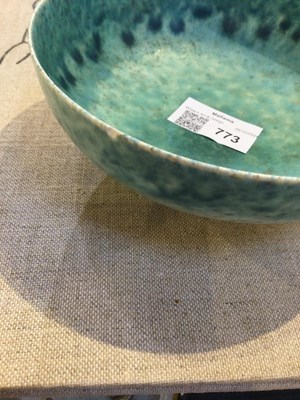 Lot 773 - Ruskin Pottery Bowl with blue and green...