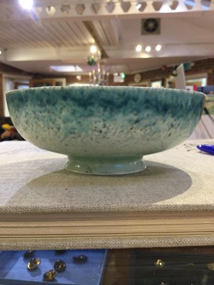 Lot 773 - Ruskin Pottery Bowl with blue and green...