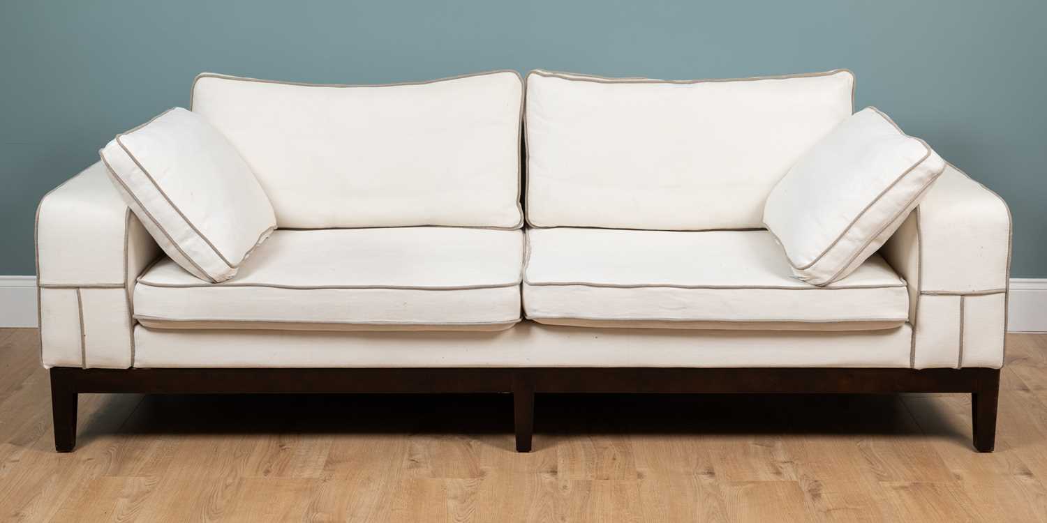 Lot 134 - An Art Deco-style sofa and a matching armchair