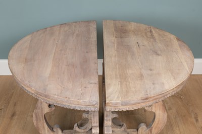 Lot 119 - A pair of OKA hardwood console tables