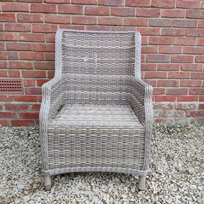 Lot 1444 - A suite of grey rattan garden furniture Made by Burford.