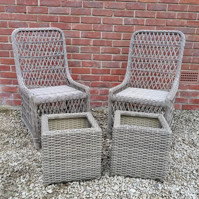 Lot 1453 - A pair of garden chairs and footstools by Brambles Crest Garden Furniture