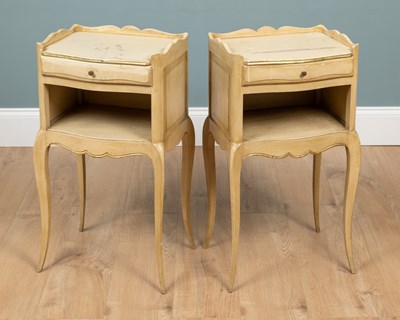 Lot 407 - A pair of 20th century French Rococo-style bedside tables