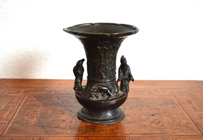 Lot 417 - Bronze archaic vase Chinese with prunus and...