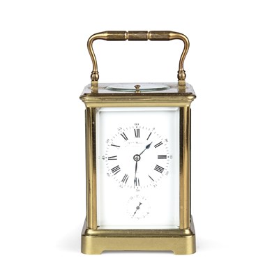 Lot 403 - A 19th century French carriage clock having a...