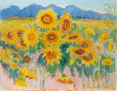 Lot Frederick Gore (1913-2009) Sunflowers near St...