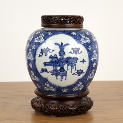 Lot 50 - Blue and white porcelain ginger jar Chinese,...