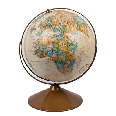 Lot 226 - 16 inch diameter world globe on metal stand