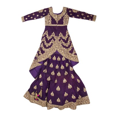 Lot 281 - Purple ground wedding costume Indian in two...