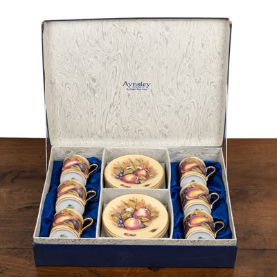 Lot 456 - A boxed Aynsley 'Orchard Gold' coffee set