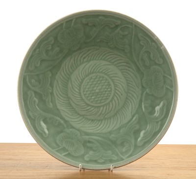 Lot 132 - Celadon dish Chinese, 19th Century with a...