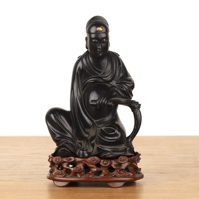 Lot 423 - Carved zitan model of a scholar Chinese the...