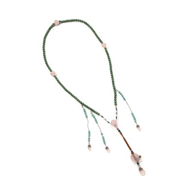 Lot 425 - Jade and turquoise necklace collar Chinese...