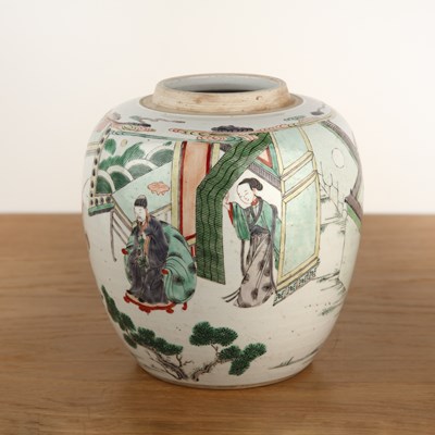 Lot 139 - Famille verte jar 19th Century painted with...