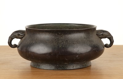 Lot 431 - Large bronze censer Chinese, 19th Century with...