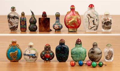 Lot 240 - Group of snuff bottles Chinese including...