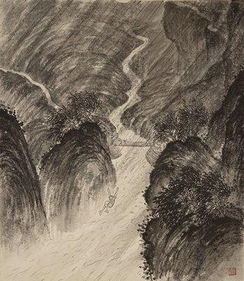 Lot 344 - Chiang Yee (Chinese, 1903-1977) three ink and...