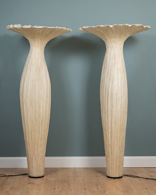 Lot 114 - A pair of 'Morning Glory' floor lamps by Aqua Creations Luminary Design Studio