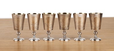 Lot 247 - Set of six miniature goblets Chinese, early...