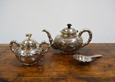 Lot 187 - Zeewo white metal/silver teapot and sucrier...