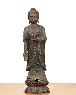 Lot 441 - Tall bronze standing figure of the Buddha...