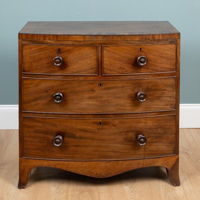 Lot 142 - A 19th century mahogany bow-fronted chest of drawers