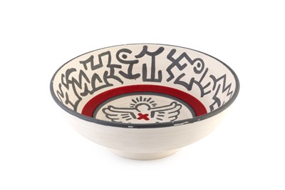 Lot 768 - After Keith Haring (1958-1990) Bowl painted...