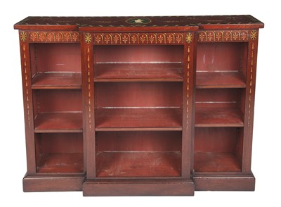 Lot 430 - A 19th century mahogany breakfront bookcase...